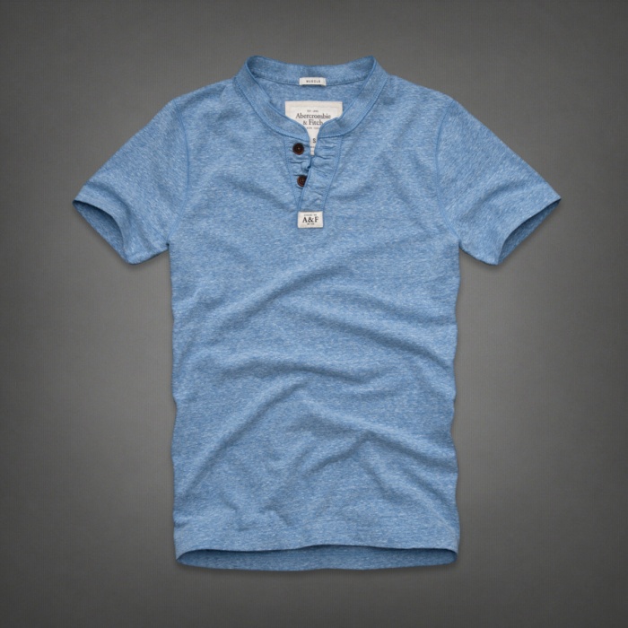 Abercrombie Fitch Hombres Ponte de pie de cuello Corto Remera AF5798